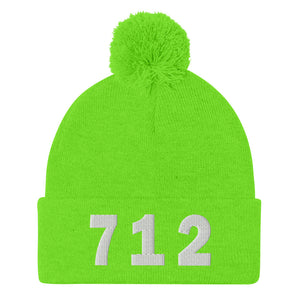 712 Area Code Pom-Pom Beanie