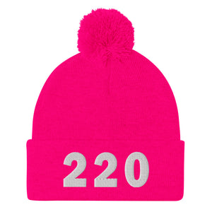 220 Area Code Pom-Pom Beanie