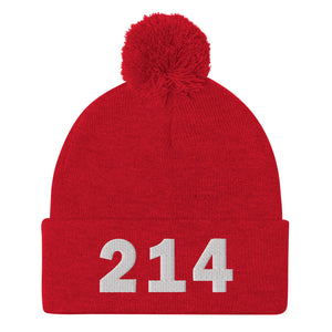 214 Area Code Pom-Pom Beanie