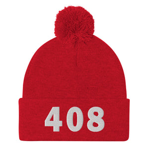 408 Area Code Pom-Pom Beanie