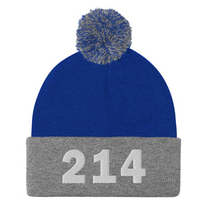 214 Area Code Pom-Pom Beanie