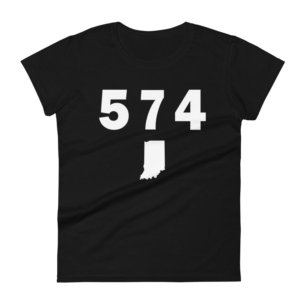 574 Area Code Women's Fashion Fit T Shirt