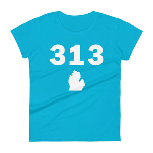 313 Area Code Women's Fashion Fit T Shirt