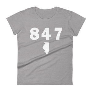 847 Area Code Women's Fashion Fit T Shirt