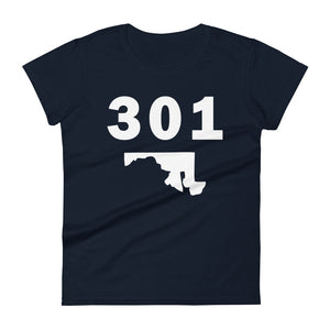301 Area Code Women's Fashion Fit T Shirt