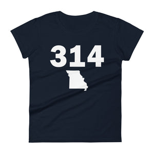 314 Area Code Women's Fashion Fit T Shirt