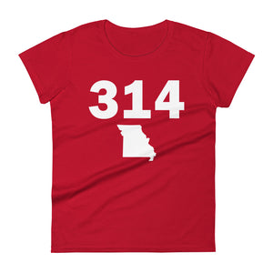 314 Area Code Women's Fashion Fit T Shirt