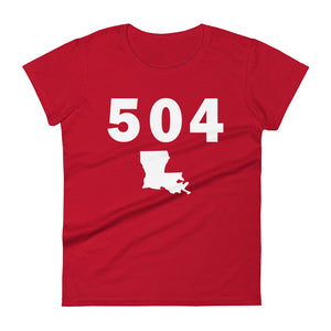 504 Area Code Women's Fashion Fit T Shirt