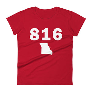 816 Area Code Women's Fashion Fit T Shirt