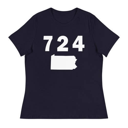 724 Area Code Women's Relaxed T Shirt