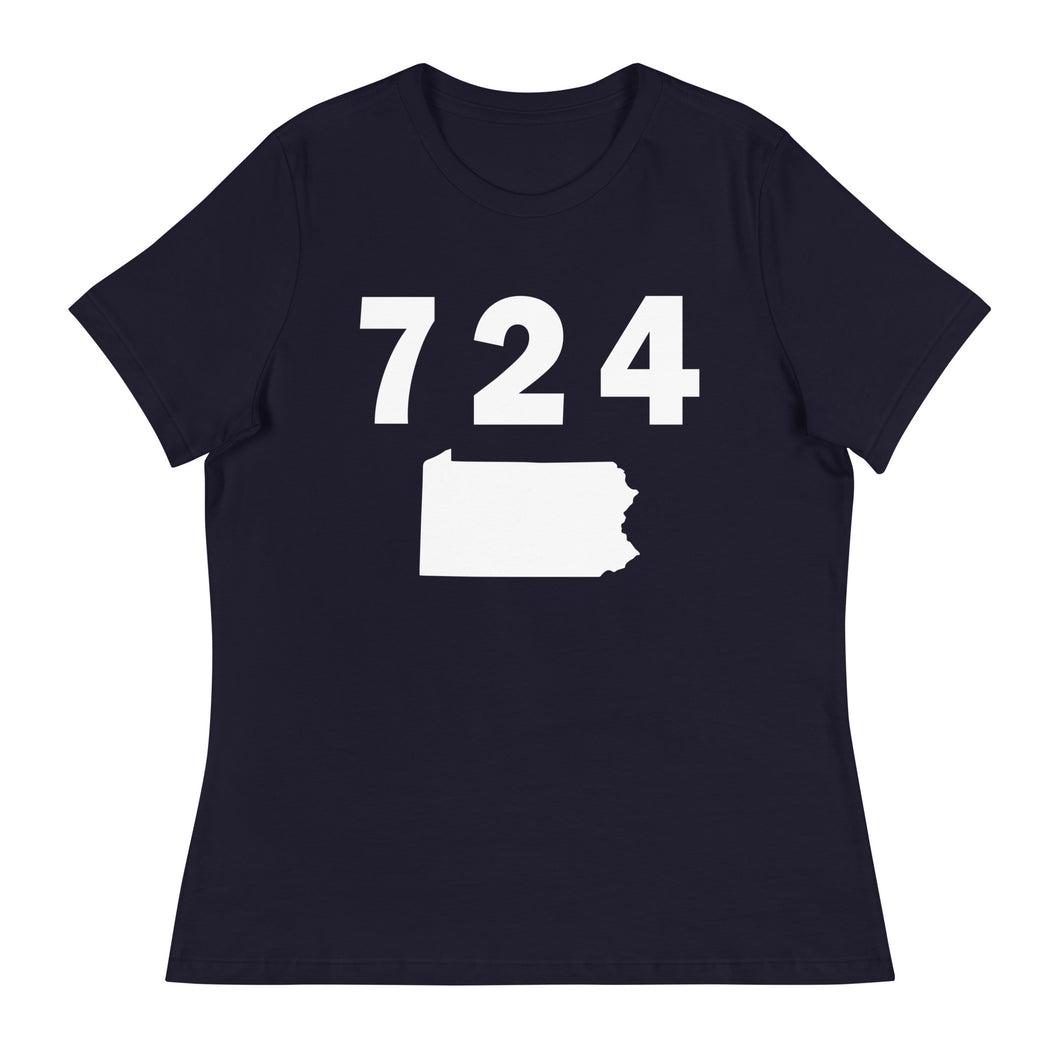 724 Area Code Women's Relaxed T Shirt