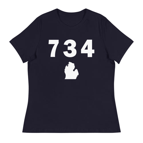 734 Area Code Women's Relaxed T Shirt