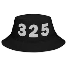 Load image into Gallery viewer, Black 325 area code bucket hat. 
