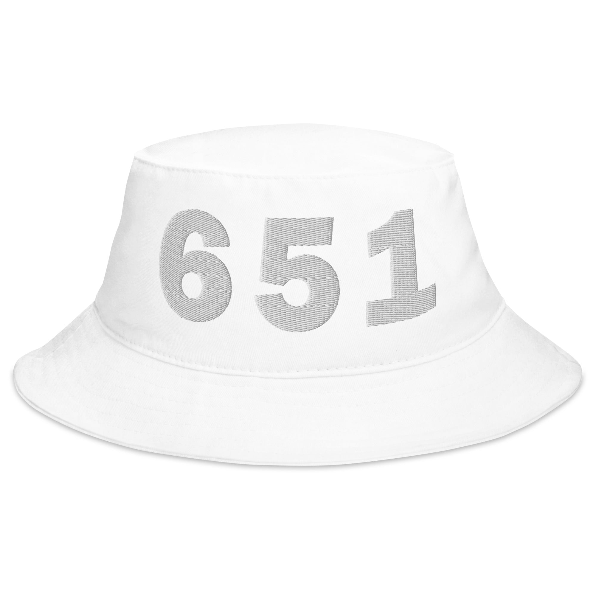651 Area Code Bucket Hat White