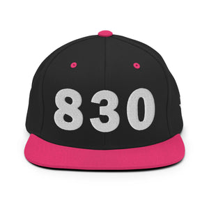 830 Area Code Snapback Hat