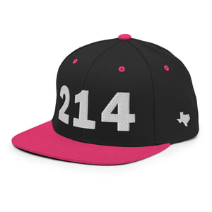 214 Area Code Snapback Hat