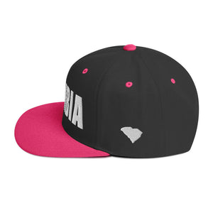 Columbia South Carolina Snapback Hat Black/ Neon Pink