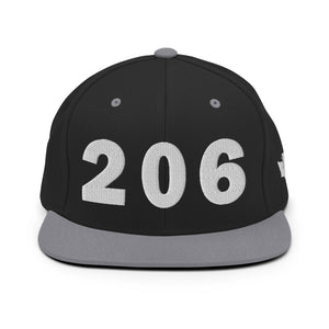 206 Area Code Snapback Hat