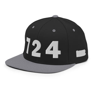 724 Area Code Snapback Hat