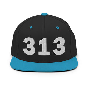 313 Area Code Snapback Hat