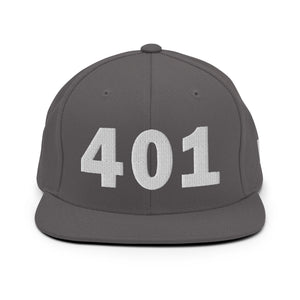 401 Area Code Snapback Hat