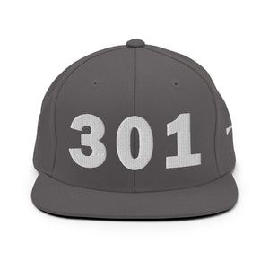 301 Area Code Snapback Hat