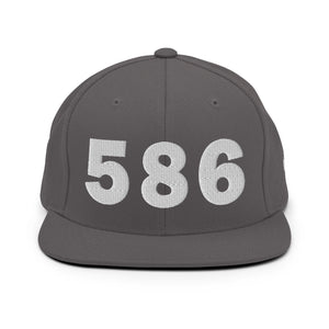 586 Area Code Snapback Hat