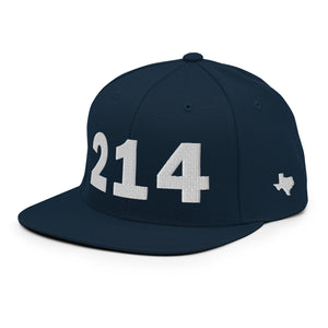 214 Area Code Snapback Hat