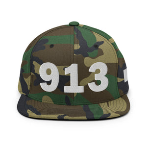 913 Area Code Snapback Hat