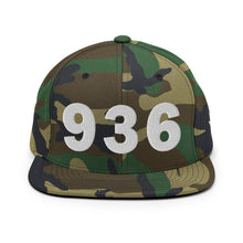 Load image into Gallery viewer, 936 Area Code Snapback Hat