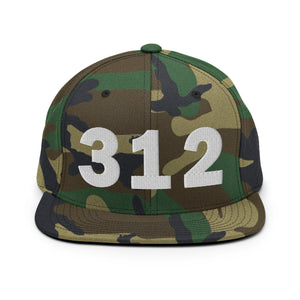 312 Area Code Snapback Hat