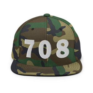708 Area Code Snapback Hat