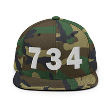 Load image into Gallery viewer, 734 Area Code Snapback Hat