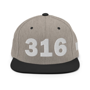 316 Area Code Snapback Hat