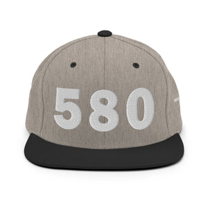 580 Area Code Snapback Hat