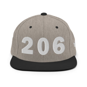 206 Area Code Snapback Hat