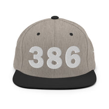 Load image into Gallery viewer, 386 Area Code Snapback Hat