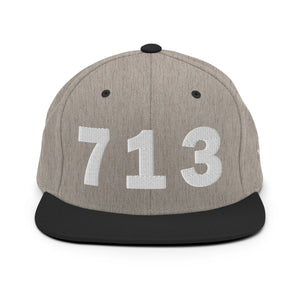 713 Area Code Snapback Hat