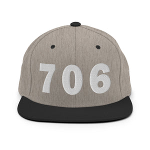 706 Area Code Snapback Hat
