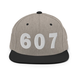 607 Area Code Snapback Hat