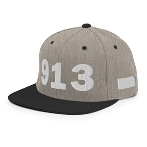 913 Area Code Snapback Hat