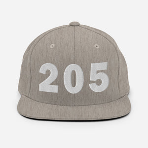 205 Area Code Snapback Hat