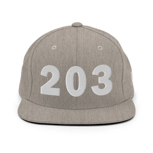 203 Area Code Snapback Hat
