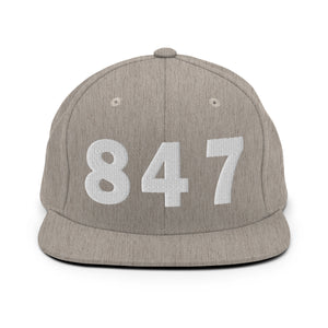 847 Area Code Snapback Hat