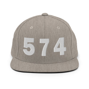 574 Area Code Snapback Hat