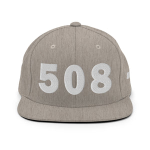 508 Area Code Snapback Hat