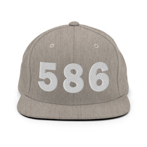 586 Area Code Snapback Hat