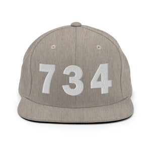 734 Area Code Snapback Hat