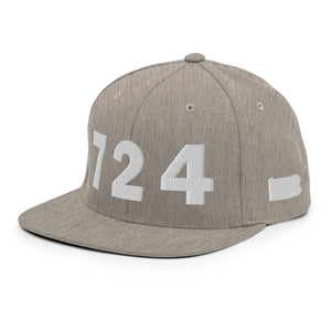 724 Area Code Snapback Hat