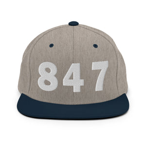 847 Area Code Snapback Hat